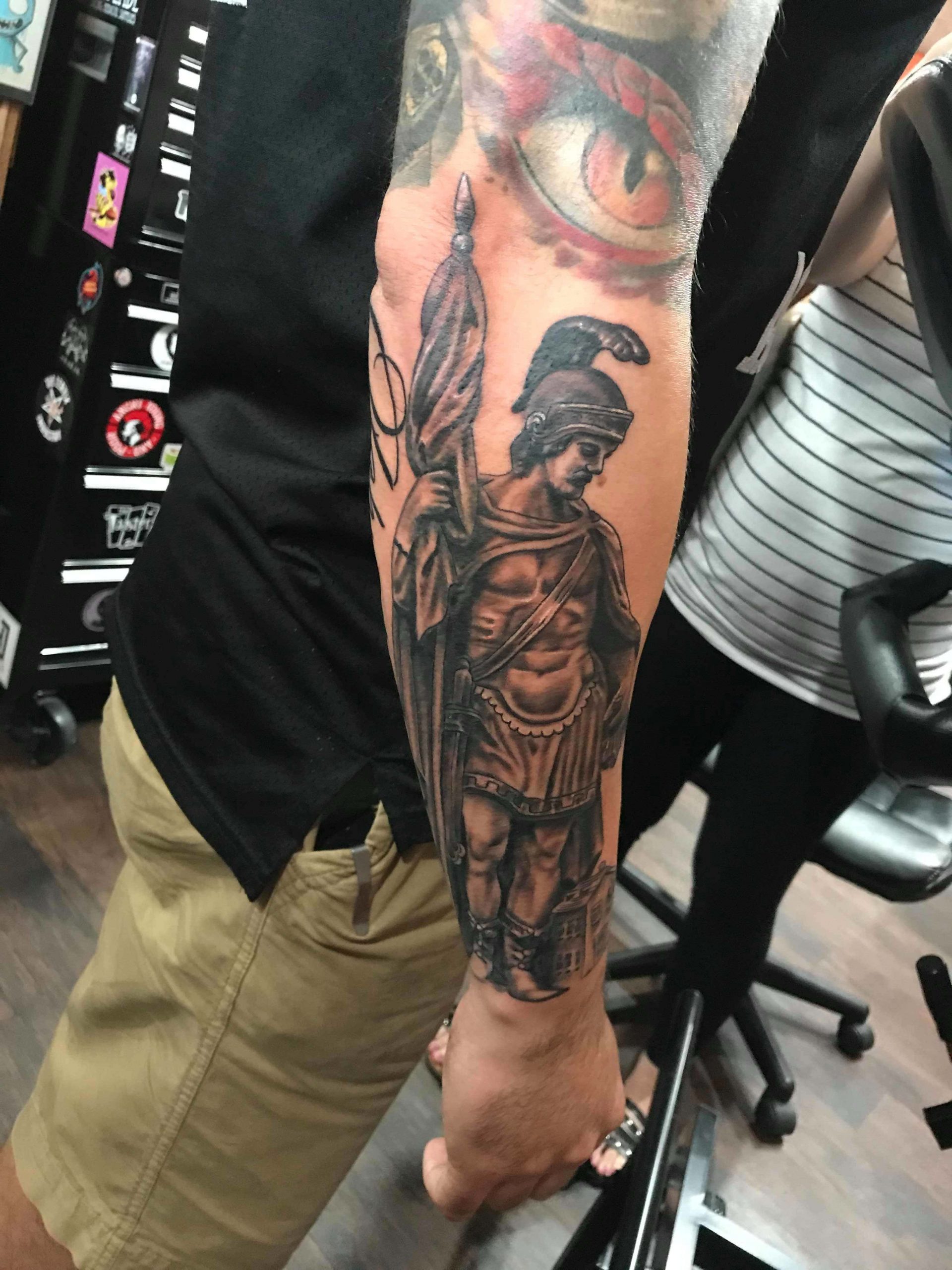 Fantasy Myth Saint Florian Fire Fighter 911 Memorial Remembrance  tattoo by Larry Brogan Ta  Fire fighter tattoos Half sleeve tattoos  designs St florian